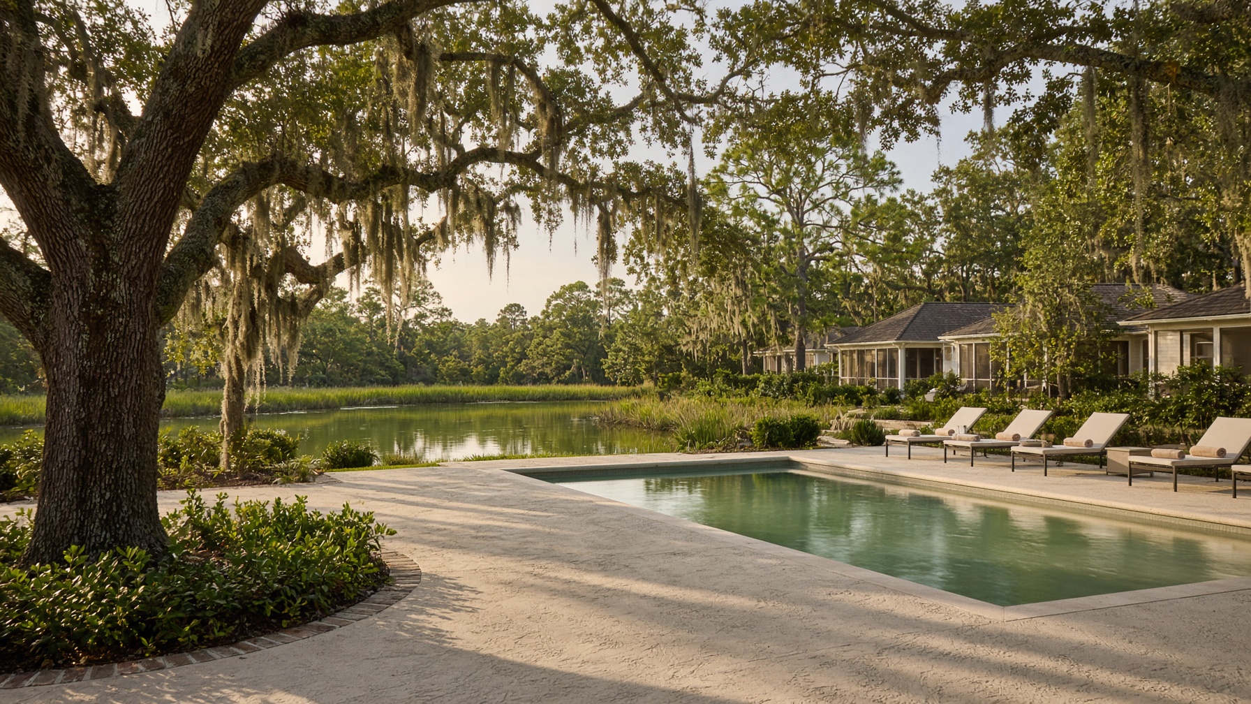 Lagoon-side community pool